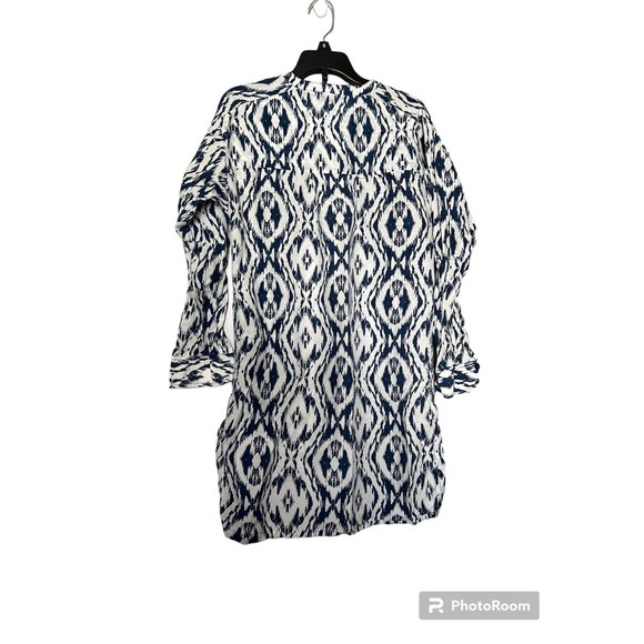 ATHLETA swim kaftan tunic button up blue ikat size XS - Picture 2 of 7